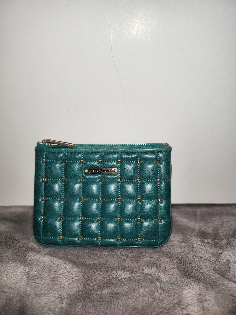 Quilted leather pouch or coin purse by designer Rebecca Minkoff.